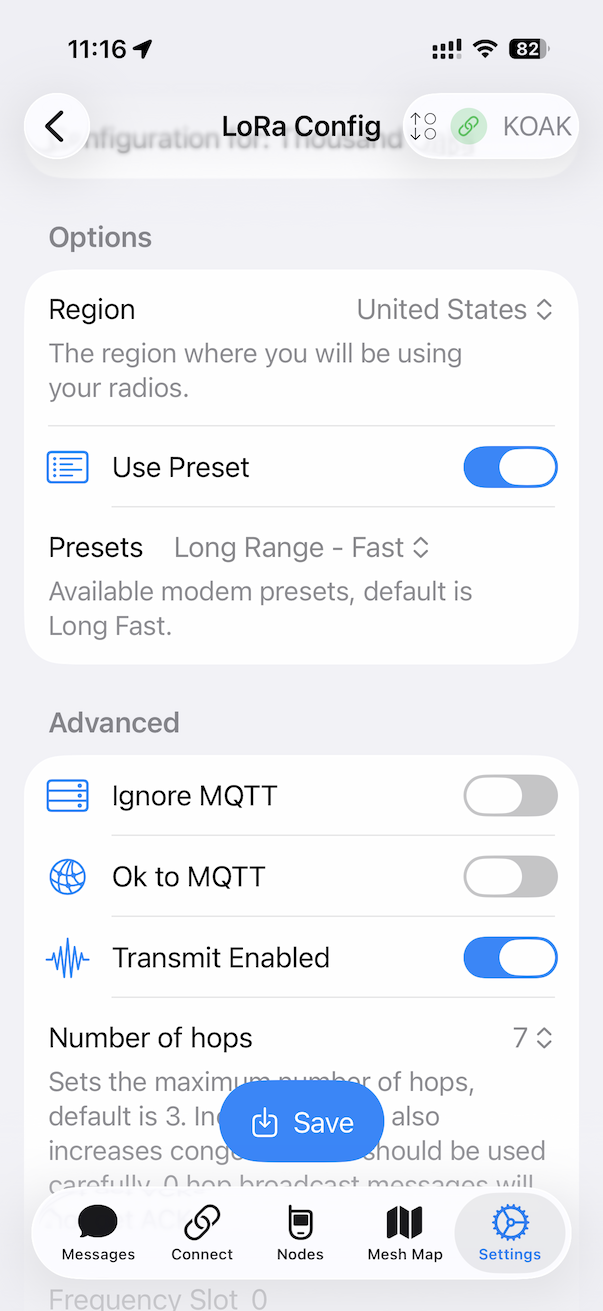 Meshtastic Lora Config